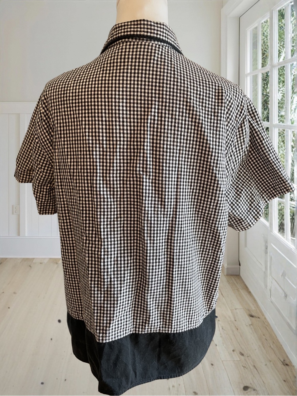 LEMON GRASS Women's Gingham Check Floral Daisy Daffodil Applique Shirt Large - Picture 5 of 12